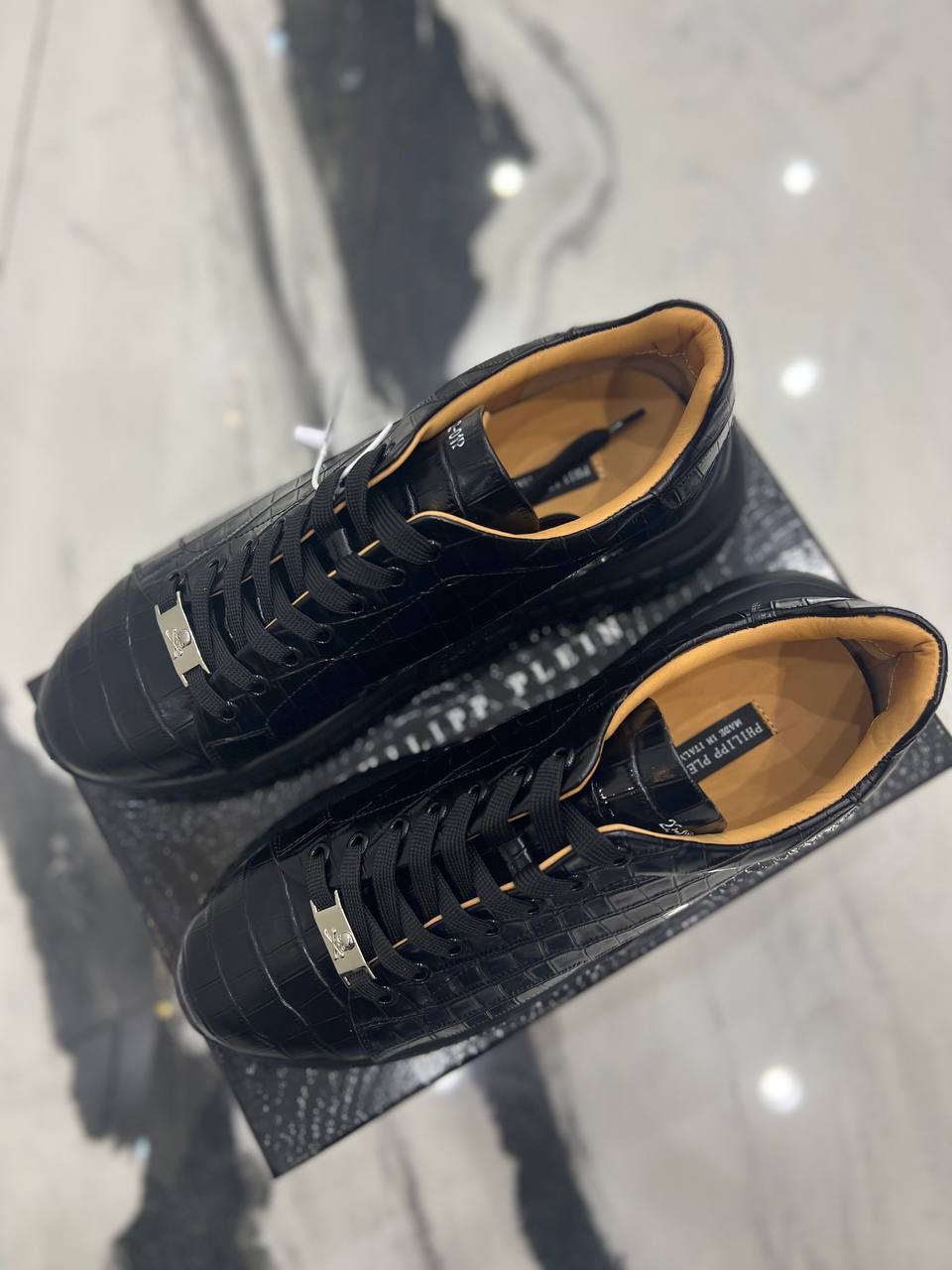 Philipp Plein мужские черные кроссовки BP-24776 Philipp Plein мужские черные кроссовки BP-24776