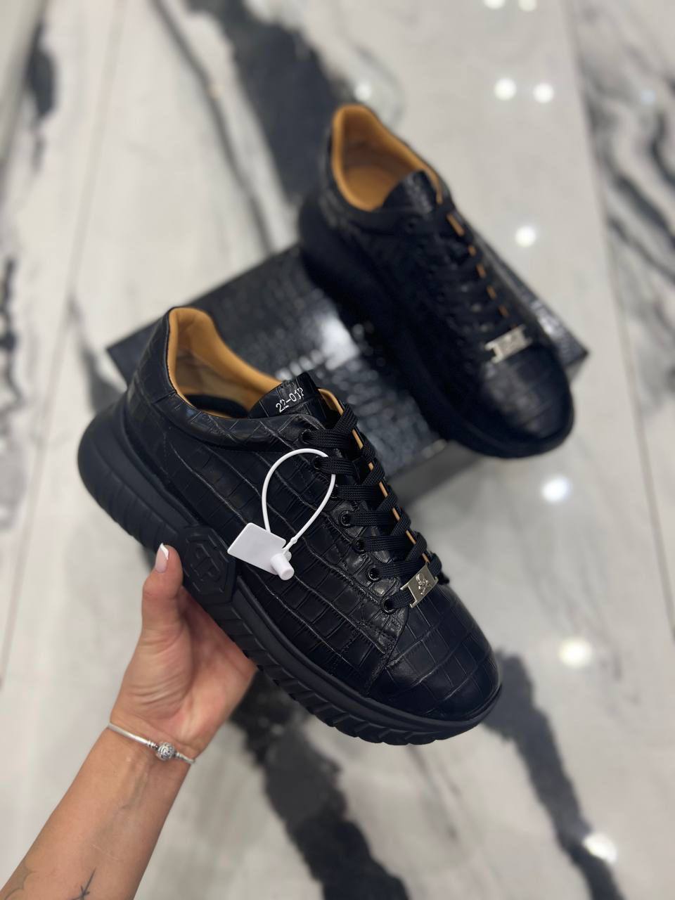 Philipp Plein мужские черные кроссовки BP-24776 Philipp Plein мужские черные кроссовки BP-24776