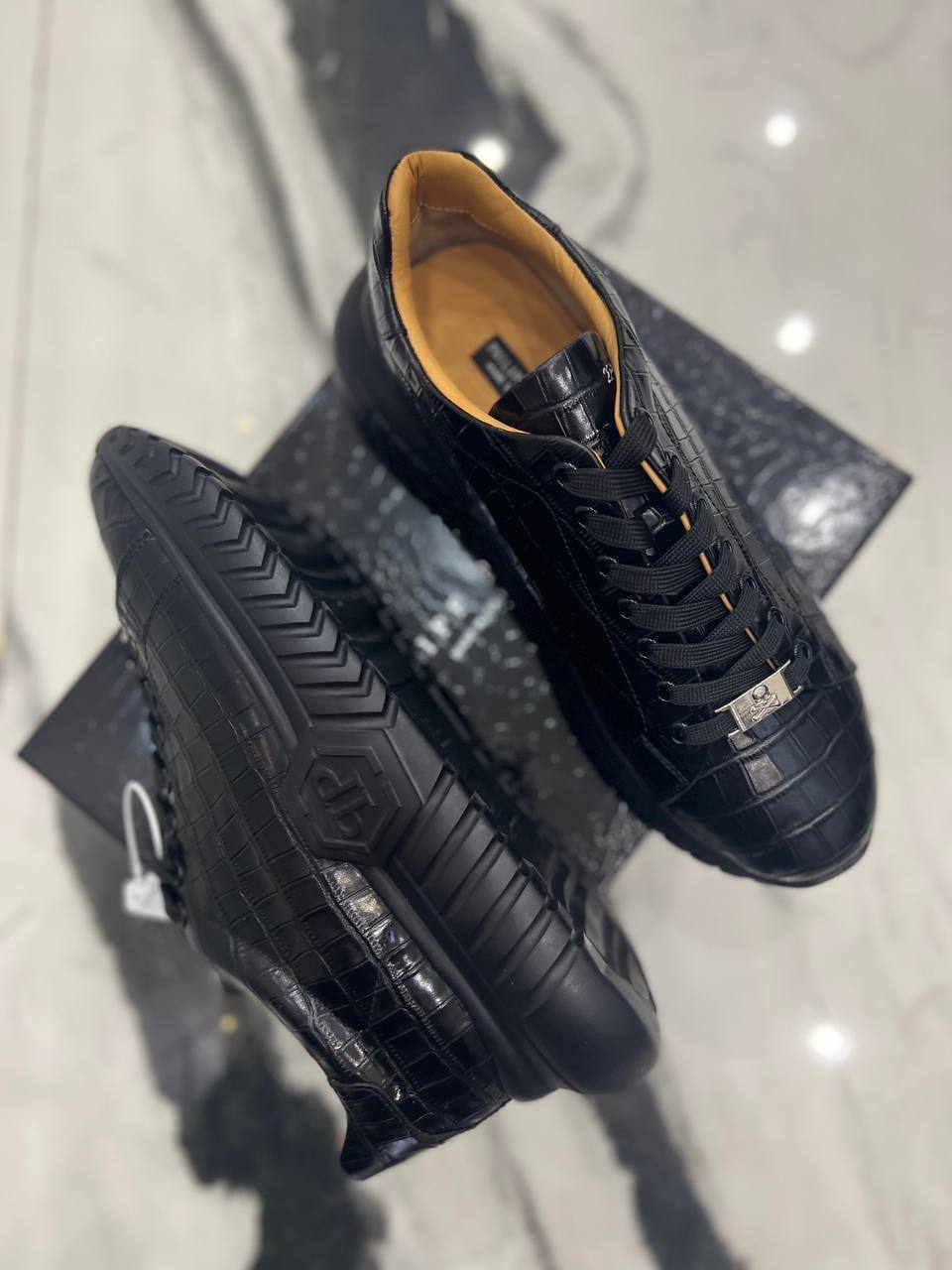 Philipp Plein мужские черные кроссовки BP-24776 Philipp Plein мужские черные кроссовки BP-24776