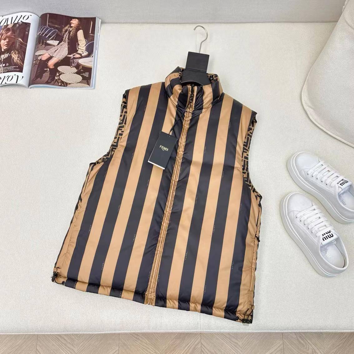 Двухсторонний коллекционный жилет Fendi BP-53795 Двухсторонний коллекционный жилет Fendi BP-53795