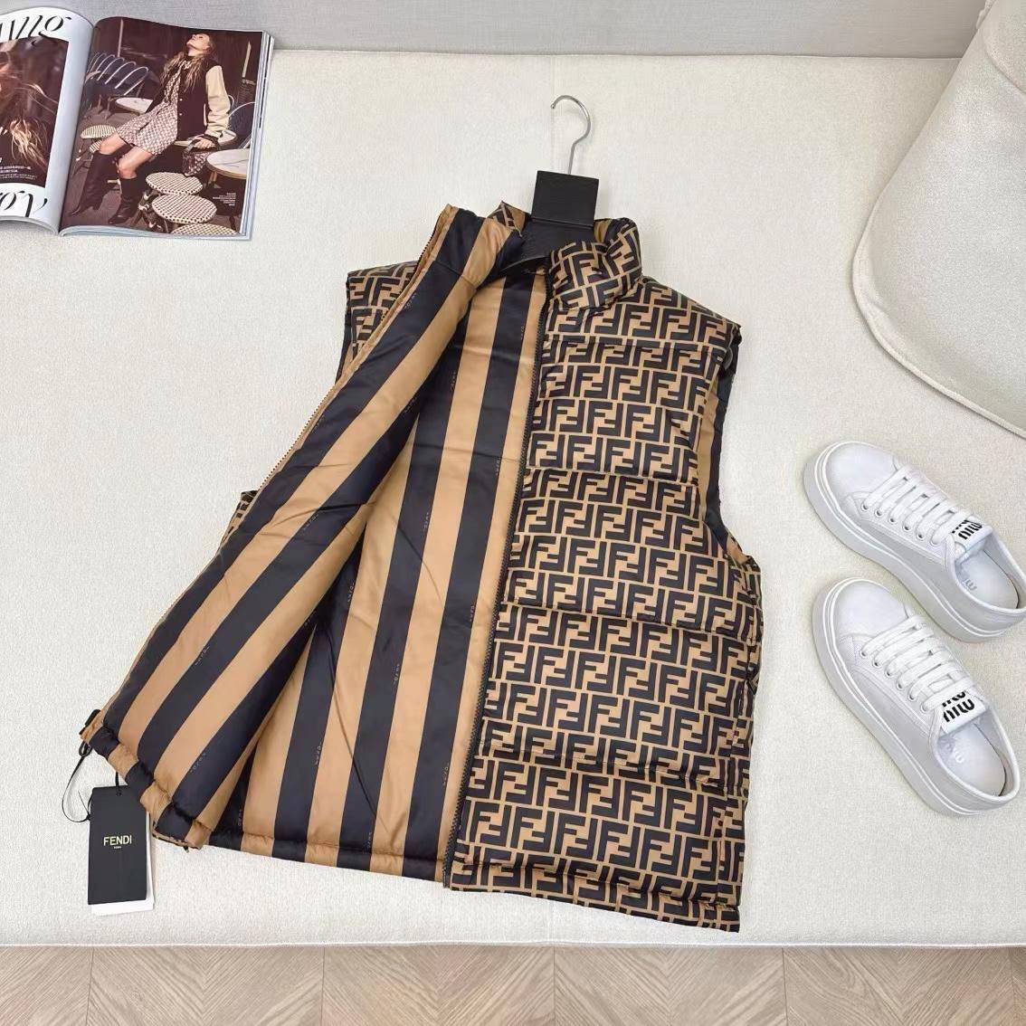 Двухсторонний коллекционный жилет Fendi BP-53795 Двухсторонний коллекционный жилет Fendi BP-53795