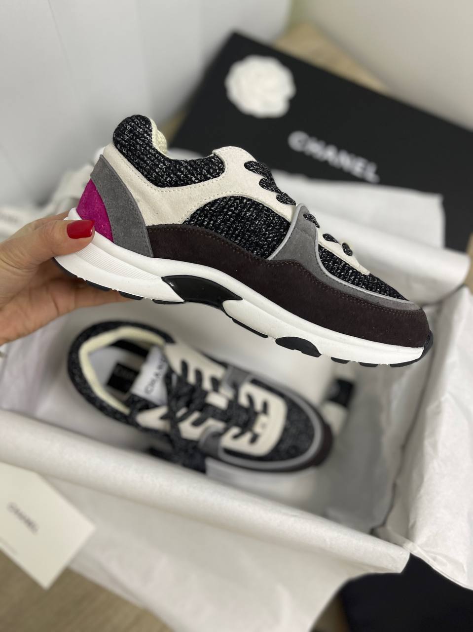 Комбинированные кроссовки Chanel BP-23724 коллекционные Комбинированные кроссовки Chanel BP-23724 коллекционные