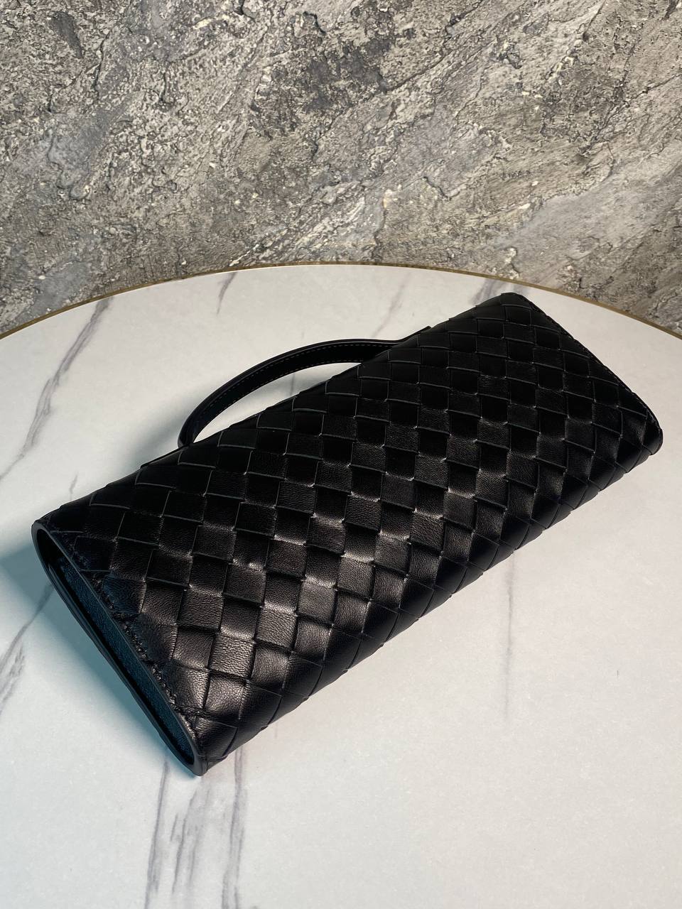 Элитный кожаный клатч черный Bottega Veneta BP-537182 Элитный кожаный клатч черный Bottega Veneta BP-537182