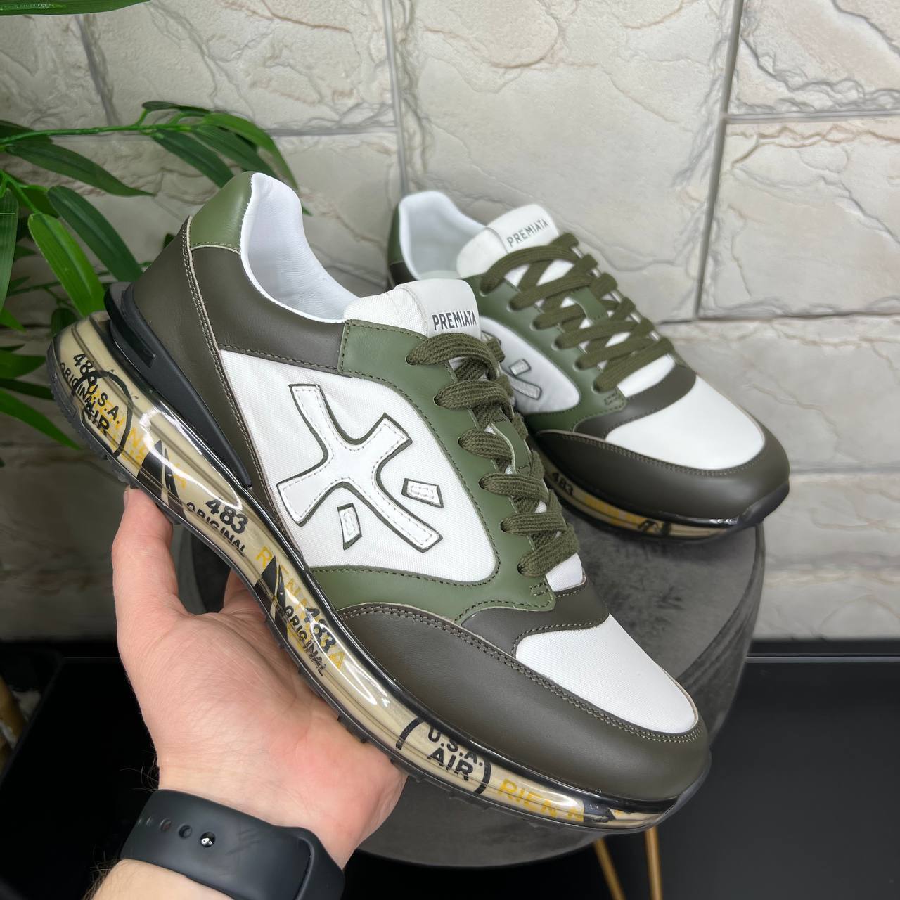 Premiata оливковые кроссовки BP-23609 Premiata оливковые кроссовки BP-23609