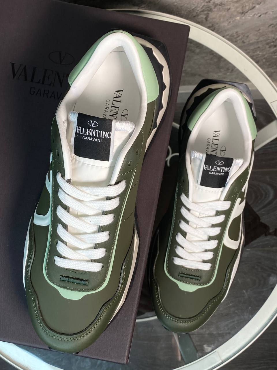 Valentino оливковые кроссовки BP-53531 Valentino оливковые кроссовки BP-53531