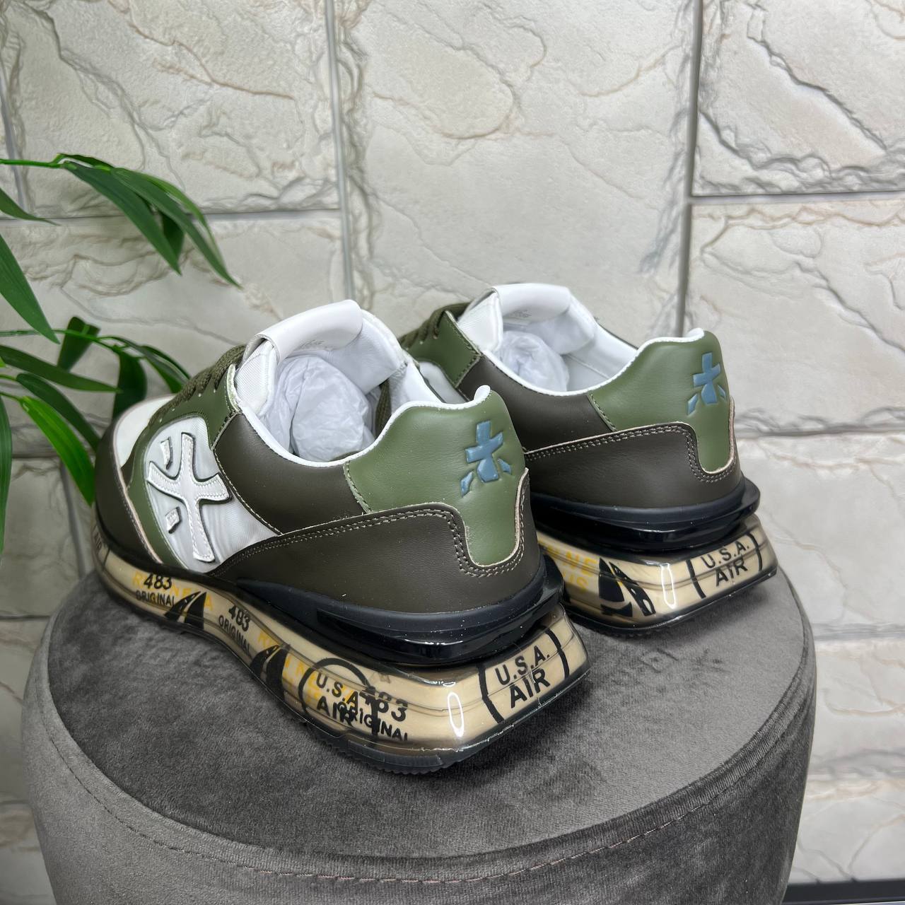 Premiata оливковые кроссовки BP-23609 Premiata оливковые кроссовки BP-23609