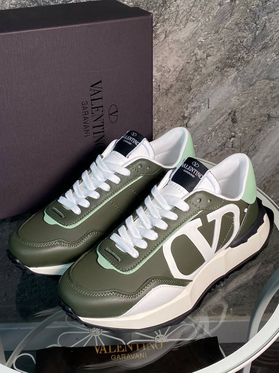 Valentino оливковые кроссовки BP-53531 Valentino оливковые кроссовки BP-53531