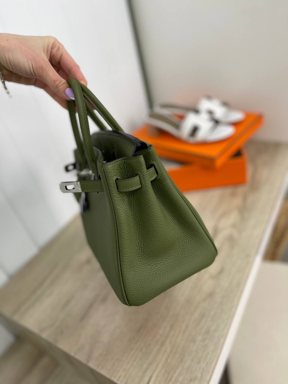 Премиальная женская сумка Birkin, 25 см, PHW Hermes BP-32609 Премиальная женская сумка Birkin, 25 см, PHW Hermes BP-32609