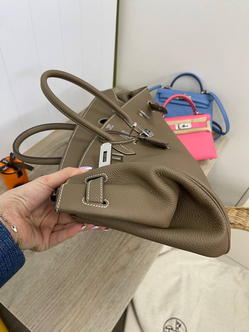 Женская сумка премиум Hermes Birkin, 35 PHW BP-32899 Женская сумка премиум Hermes Birkin, 35 PHW BP-32899