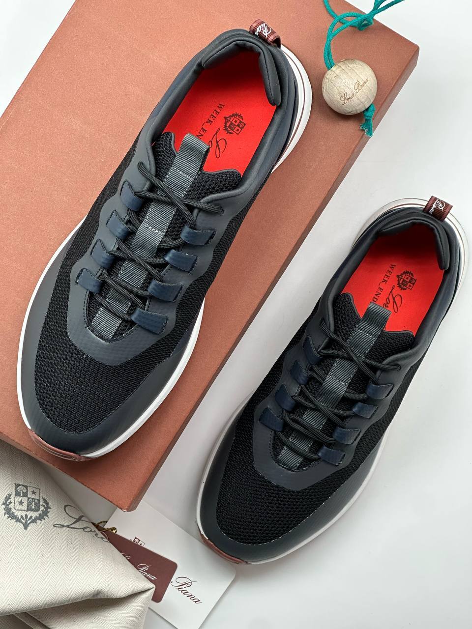 Кроссовки Loro Piana черно-коричневые BP-47116 Кроссовки Loro Piana черно-коричневые BP-47116