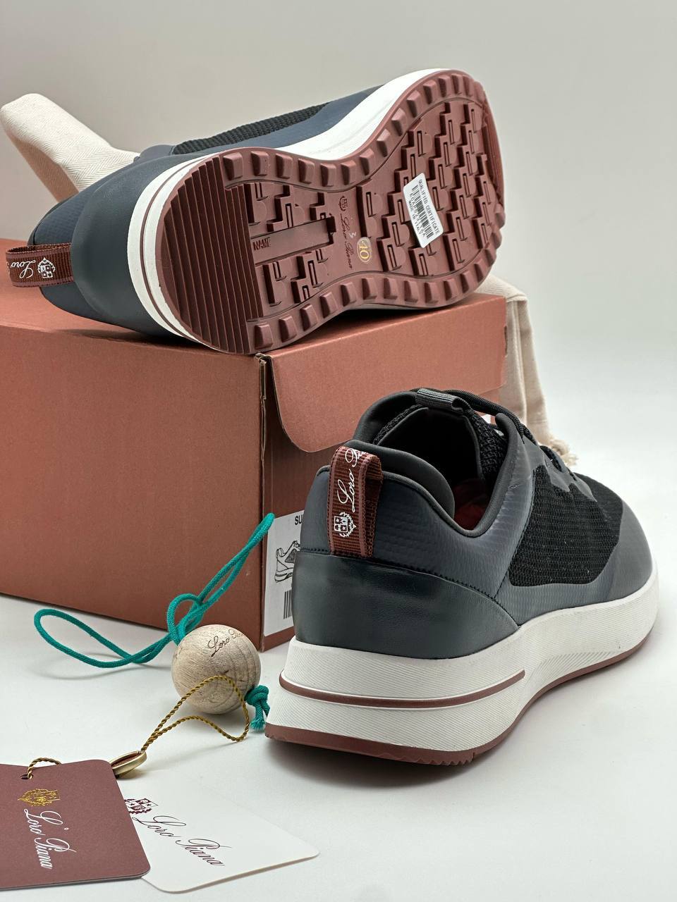 Кроссовки Loro Piana черно-коричневые BP-47116 Кроссовки Loro Piana черно-коричневые BP-47116