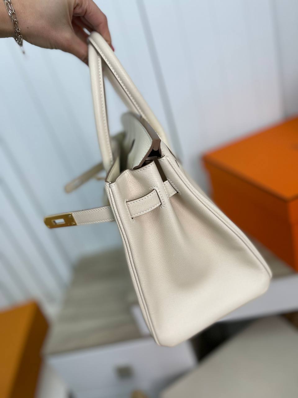 Трендовая женская сумка Birkin 30 см, Epsom Hermes BP-33145 Трендовая женская сумка Birkin 30 см, Epsom Hermes BP-33145