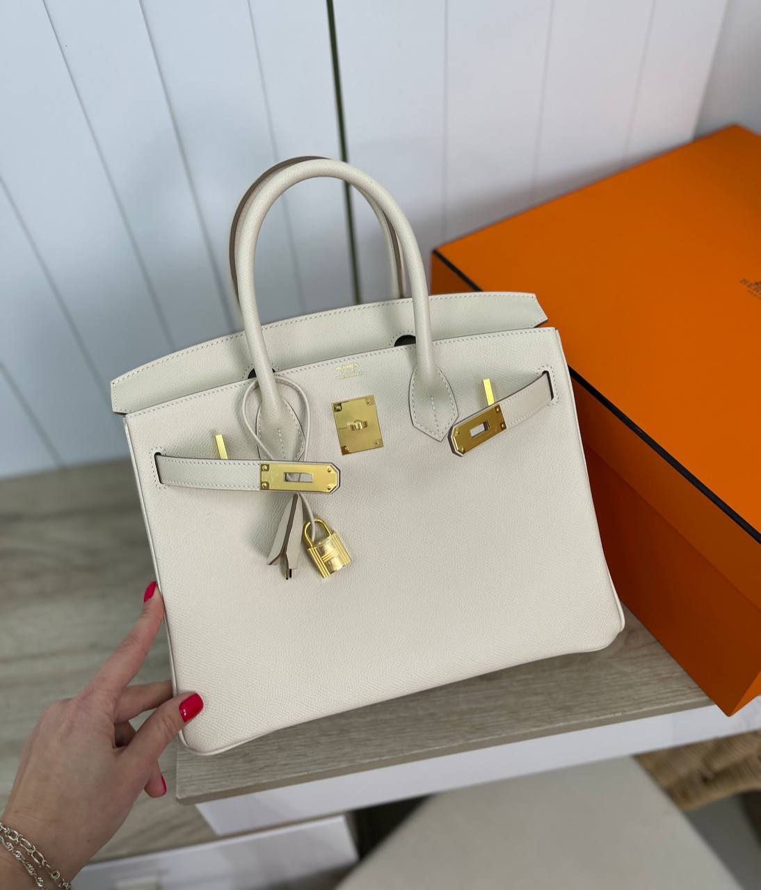 Трендовая женская сумка Birkin 30 см, Epsom Hermes BP-33145 Трендовая женская сумка Birkin 30 см, Epsom Hermes BP-33145