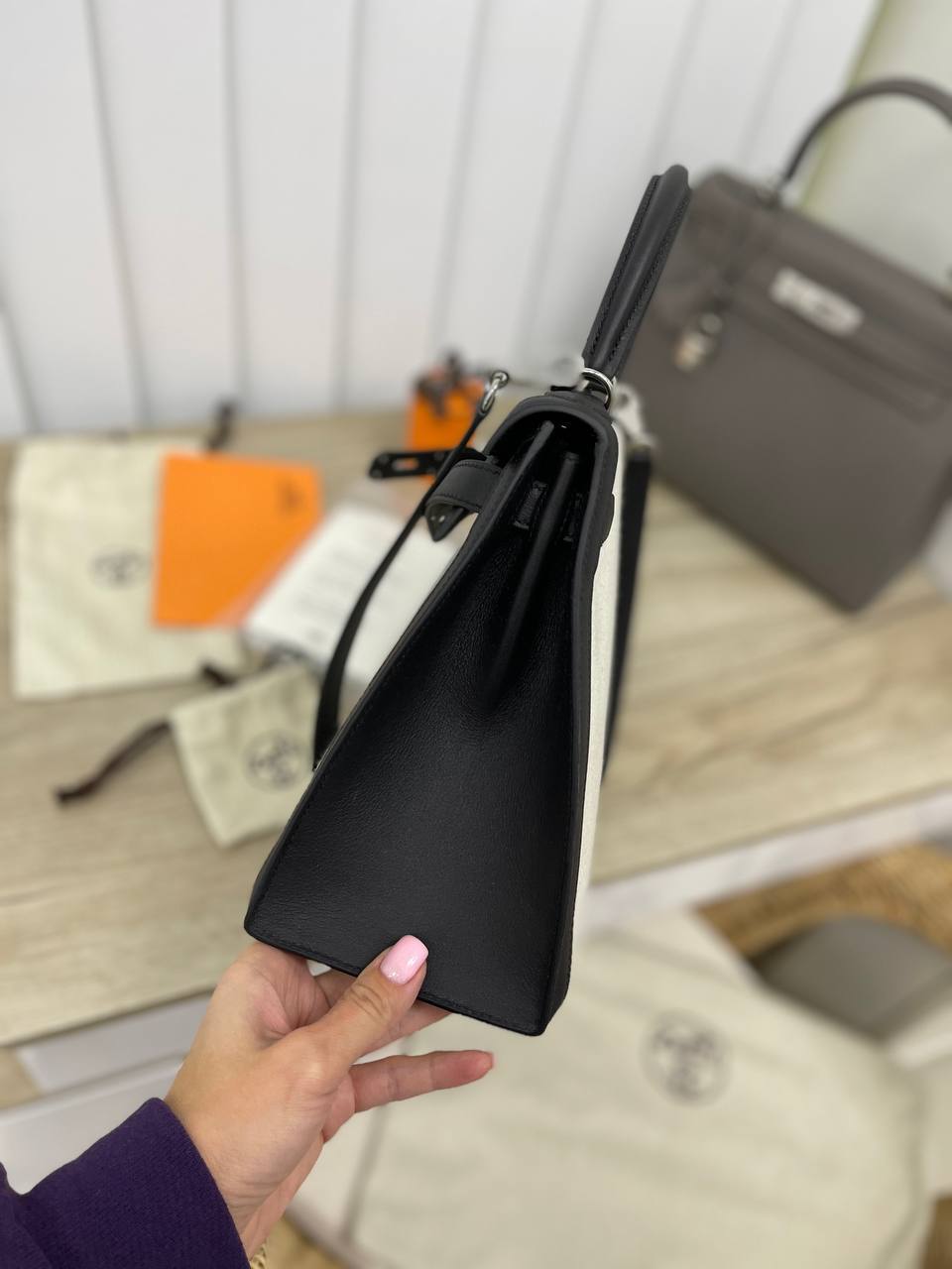 Элитная сумка женская Kelly 28 см, PHW Hermes BP-22010 Элитная сумка женская Kelly 28 см, PHW Hermes BP-22010