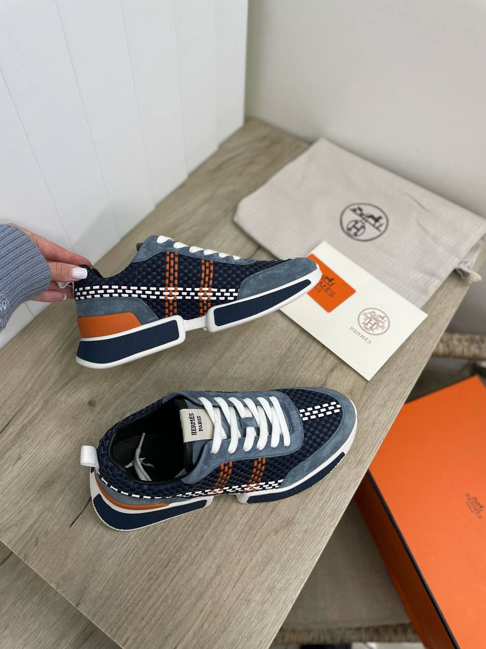 Мужские стильные кроссовки Hermes BP-30519 Мужские стильные кроссовки Hermes BP-30519