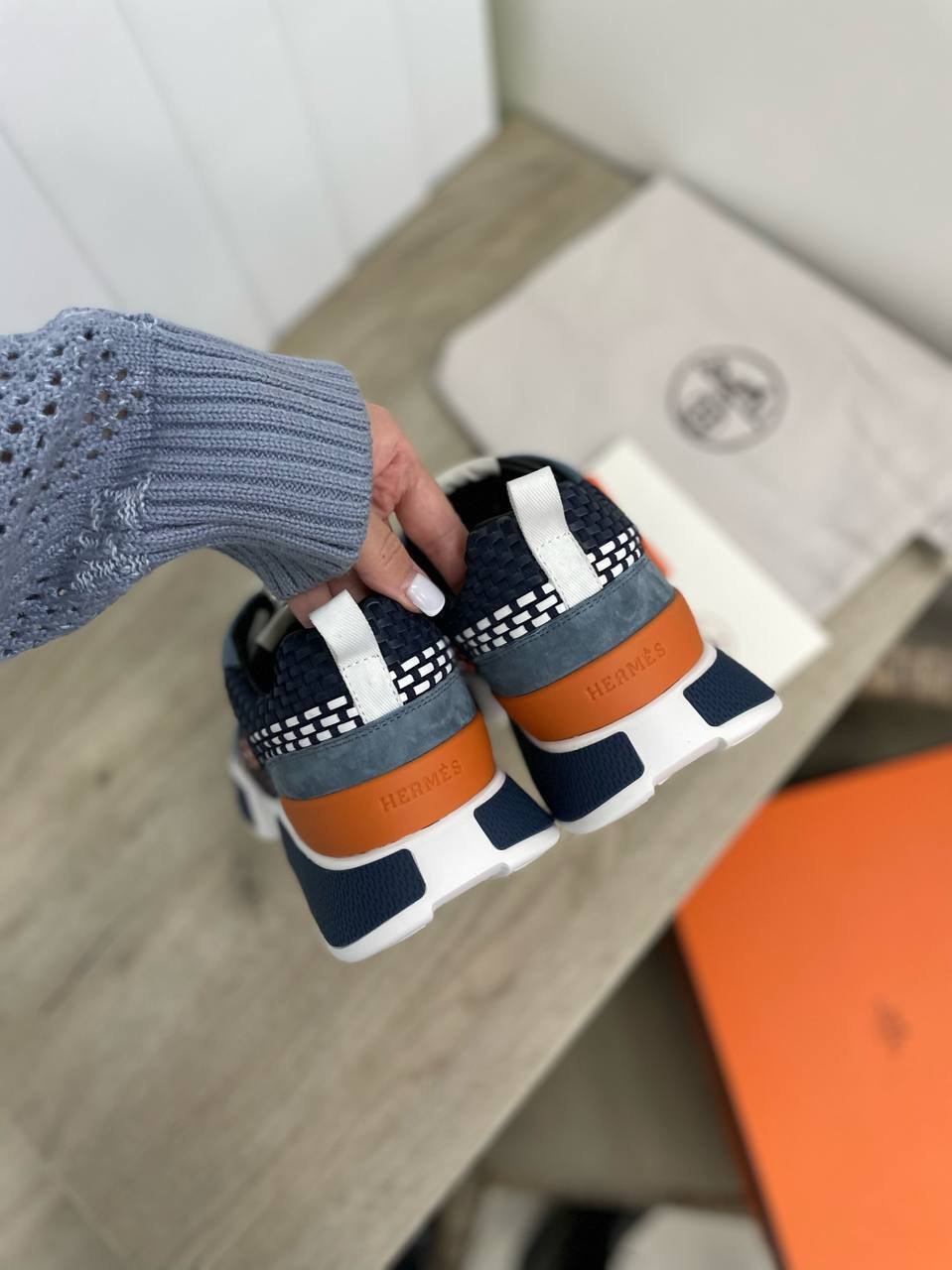 Мужские стильные кроссовки Hermes BP-30519 Мужские стильные кроссовки Hermes BP-30519