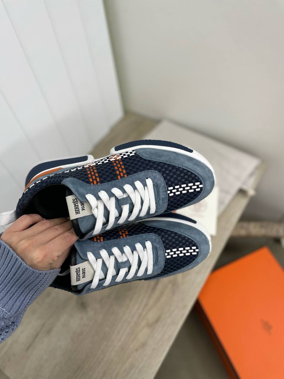 Мужские стильные кроссовки Hermes BP-30519 Мужские стильные кроссовки Hermes BP-30519