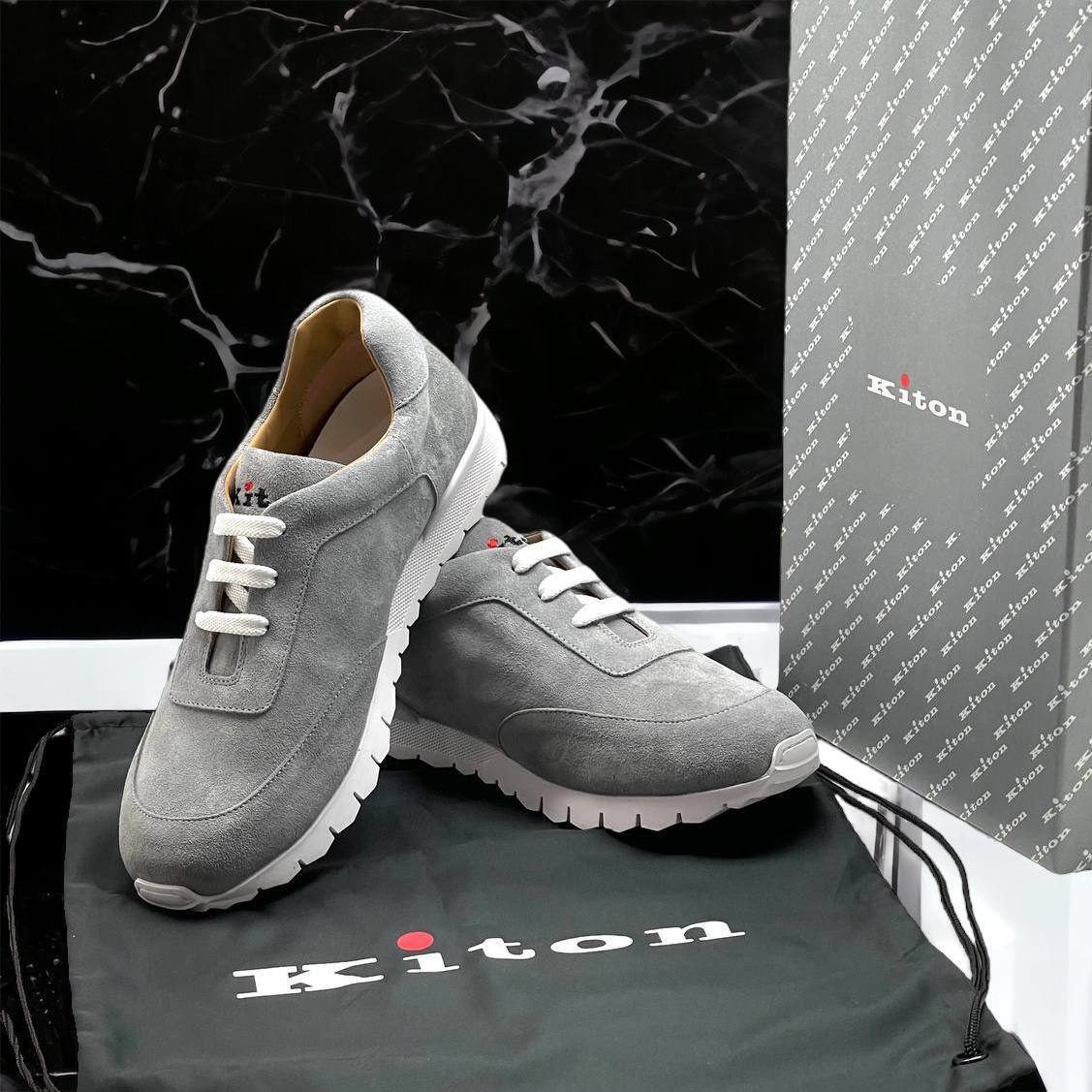 Кроссовки Kiton перламутрово-серые BP-34814 Кроссовки Kiton перламутрово-серые BP-34814