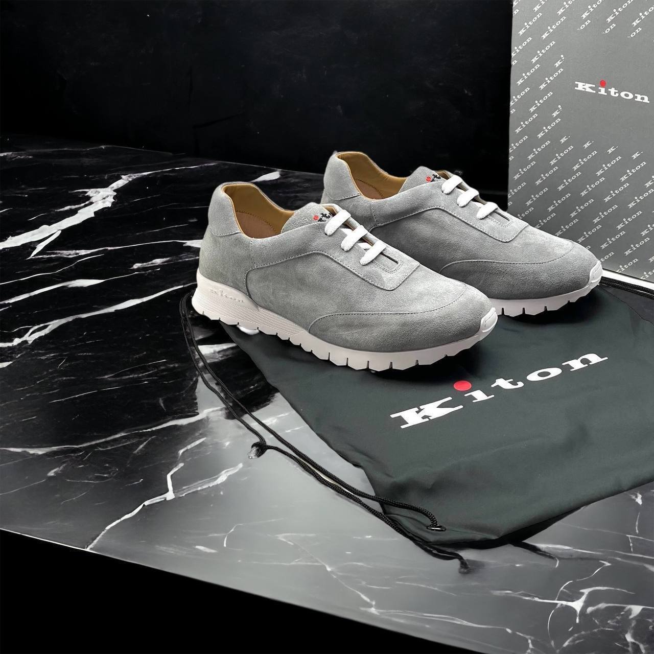 Кроссовки Kiton перламутрово-серые BP-34814 Кроссовки Kiton перламутрово-серые BP-34814