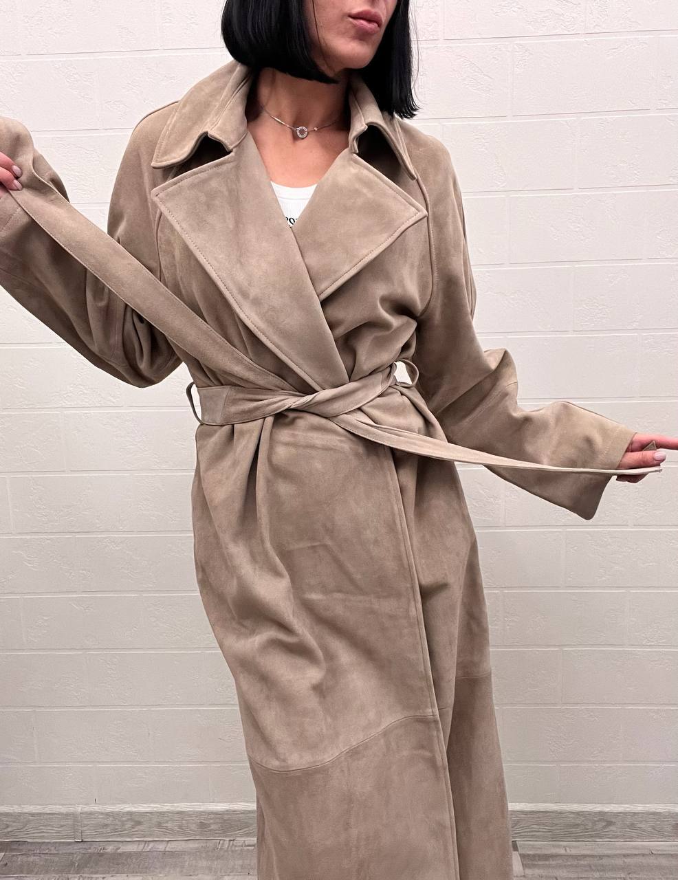 Премиум замшевый плащ The Row BP-53070 Премиум замшевый плащ The Row BP-53070