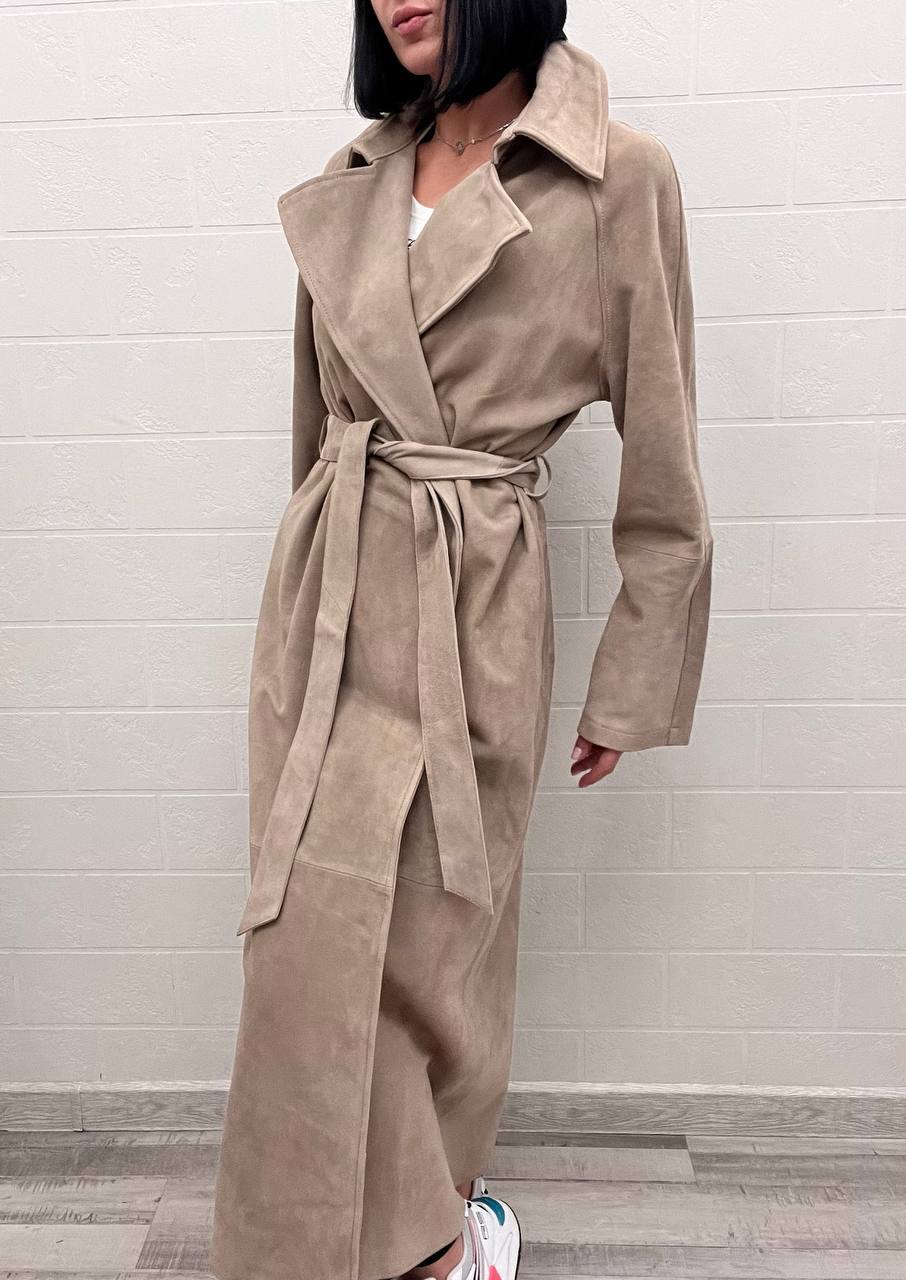 Премиум замшевый плащ The Row BP-53070 Премиум замшевый плащ The Row BP-53070