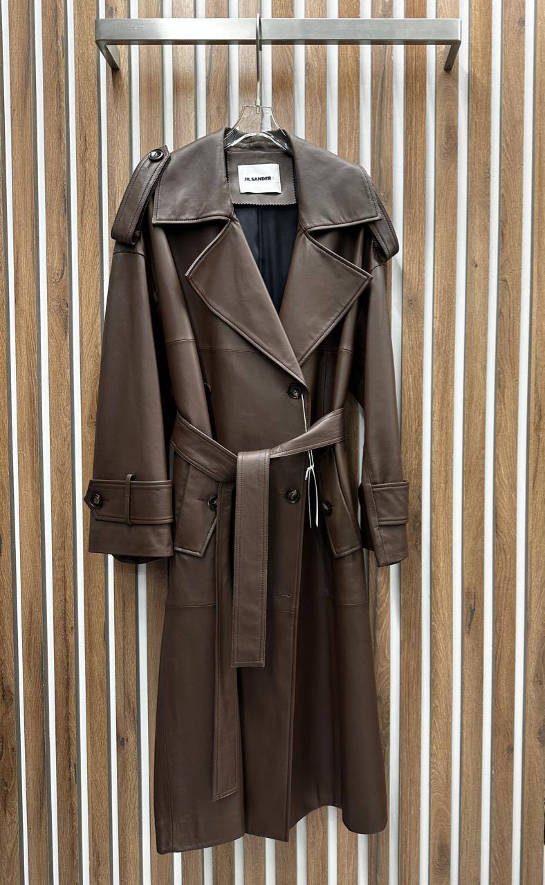 Элитный кожаный плащ Jil Sander BP-41089 Элитный кожаный плащ Jil Sander BP-41089
