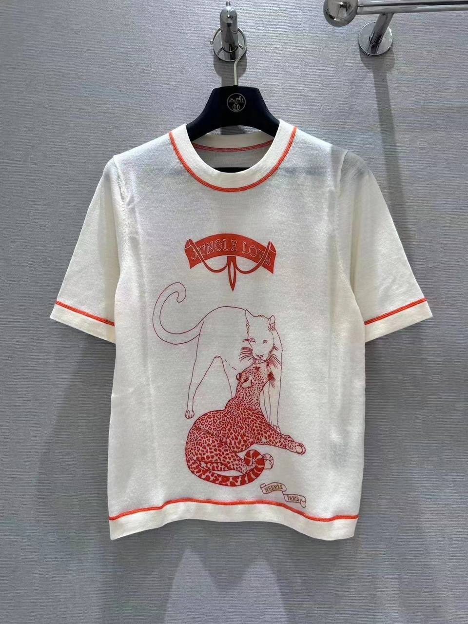 Женская трикотажная футболка Hermes BP-26269 Женская трикотажная футболка Hermes BP-26269