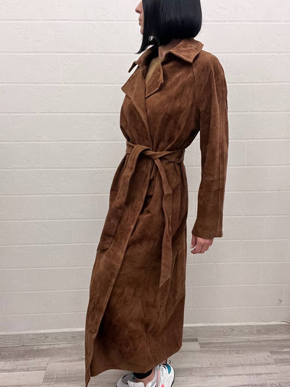 Элитный замшевый плащ The Row BP-50589 Элитный замшевый плащ The Row BP-50589