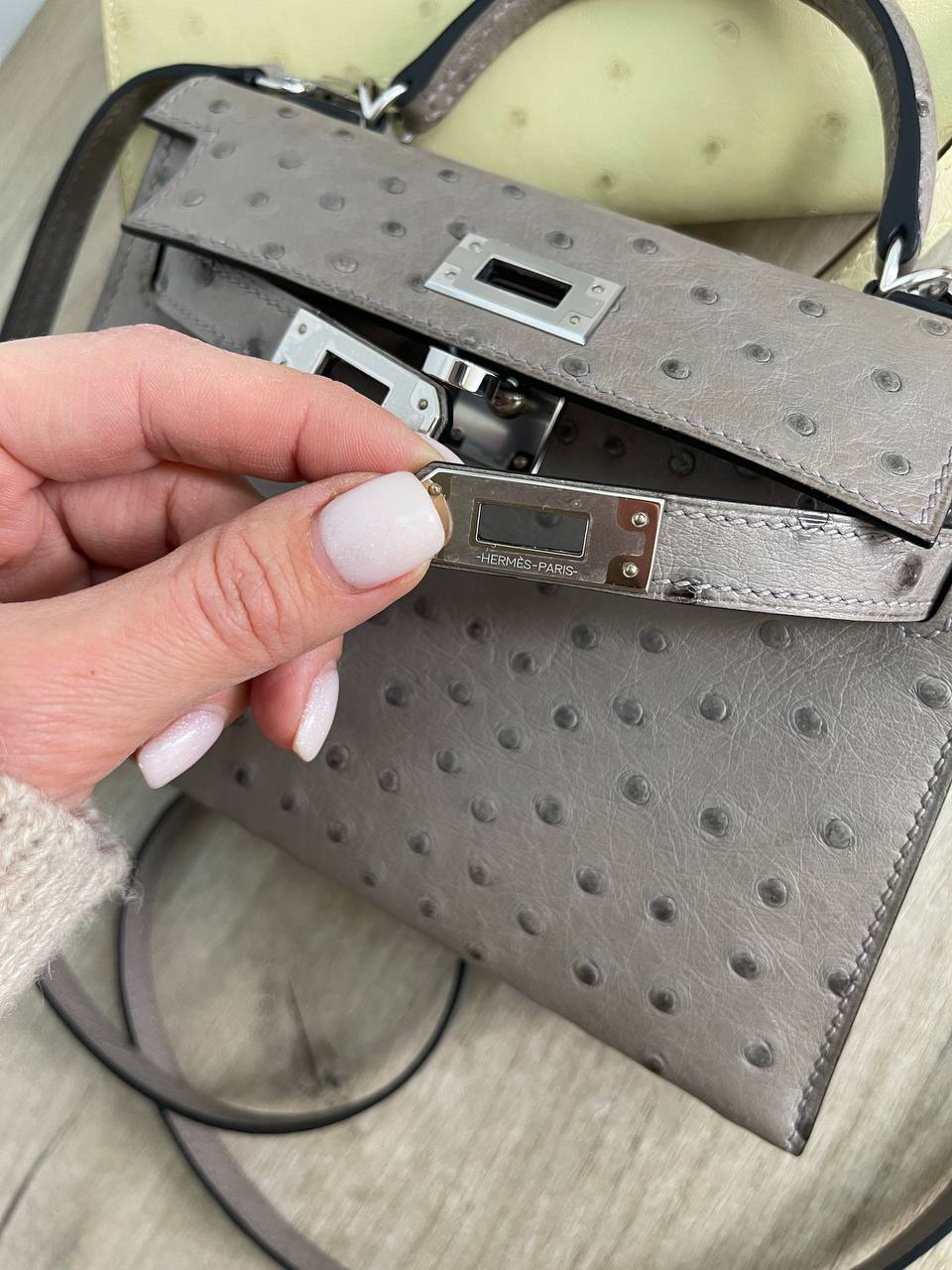 Элегантная мини сумка Kelly женская из Ostrich кожи, Hermes BP-25975 Элегантная мини сумка Kelly женская из Ostrich кожи, Hermes BP-25975