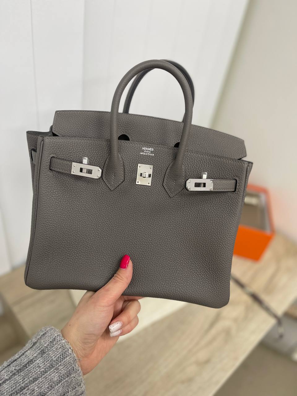 Коллекционная женская сумка Birkin 25 см, PHW Togo Hermes BP-31228 Коллекционная женская сумка Birkin 25 см, PHW Togo Hermes BP-31228