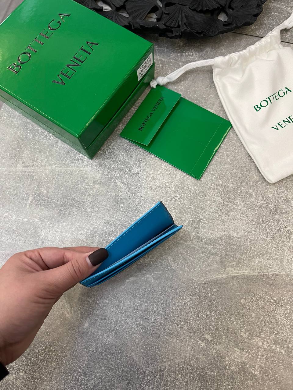 Картхолдер Bottega Veneta серо-голубой BP-42069 Картхолдер Bottega Veneta серо-голубой BP-42069