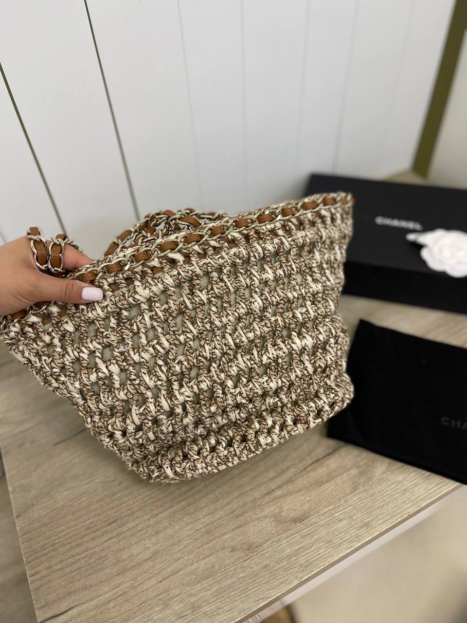 Сумка женская зелено-серая коллекционная Chanel BP-34910 Сумка женская зелено-серая коллекционная Chanel BP-34910