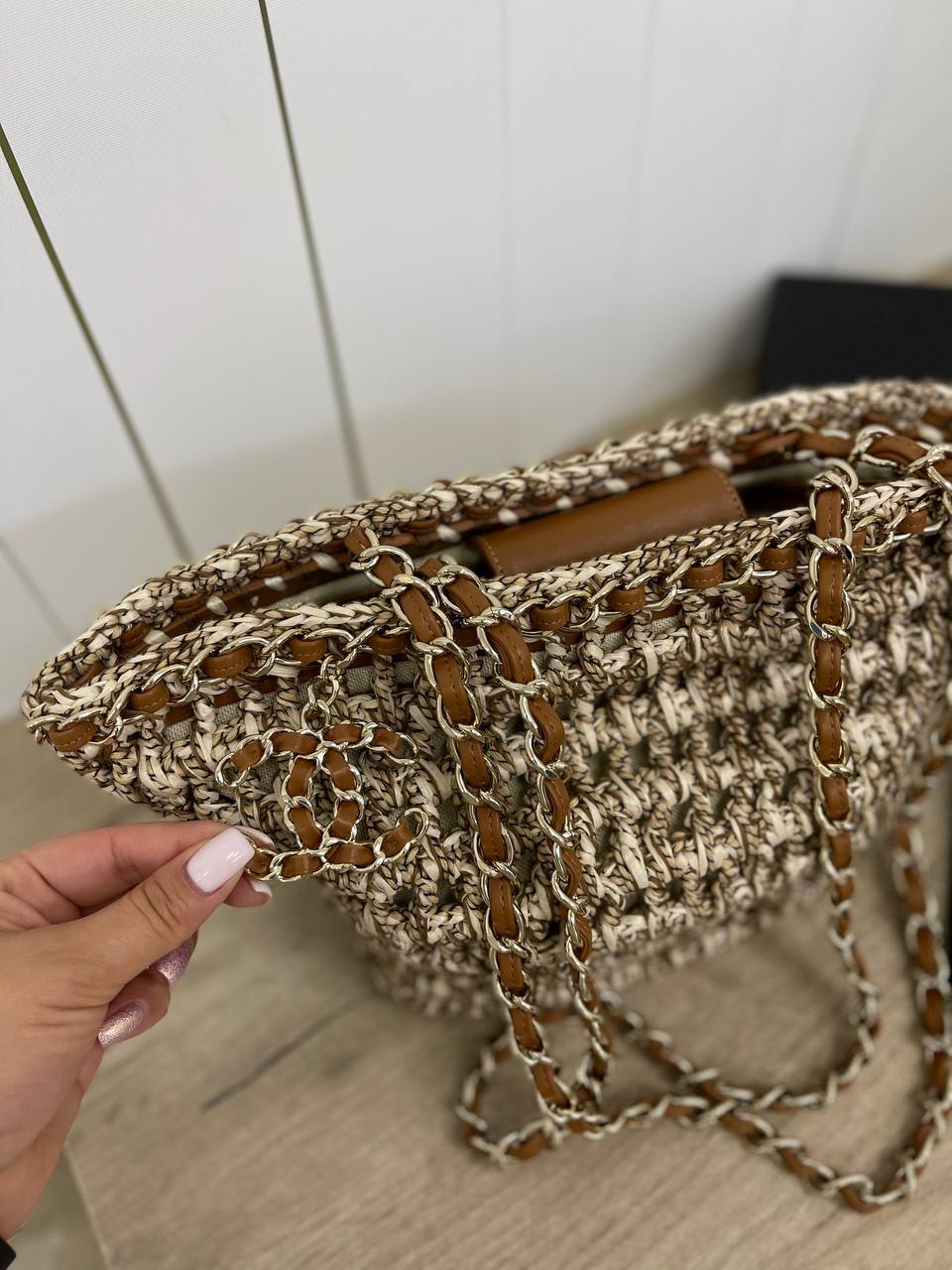 Сумка женская зелено-серая коллекционная Chanel BP-34910 Сумка женская зелено-серая коллекционная Chanel BP-34910