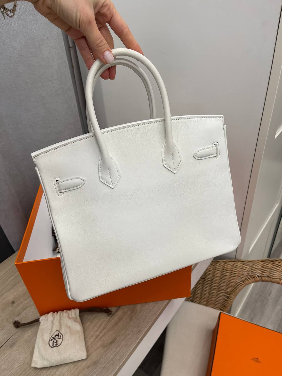 Коллекционная женская сумка Birkin 30 см, swift PHW Hermes BP-46412 Коллекционная женская сумка Birkin 30 см, swift PHW Hermes BP-46412