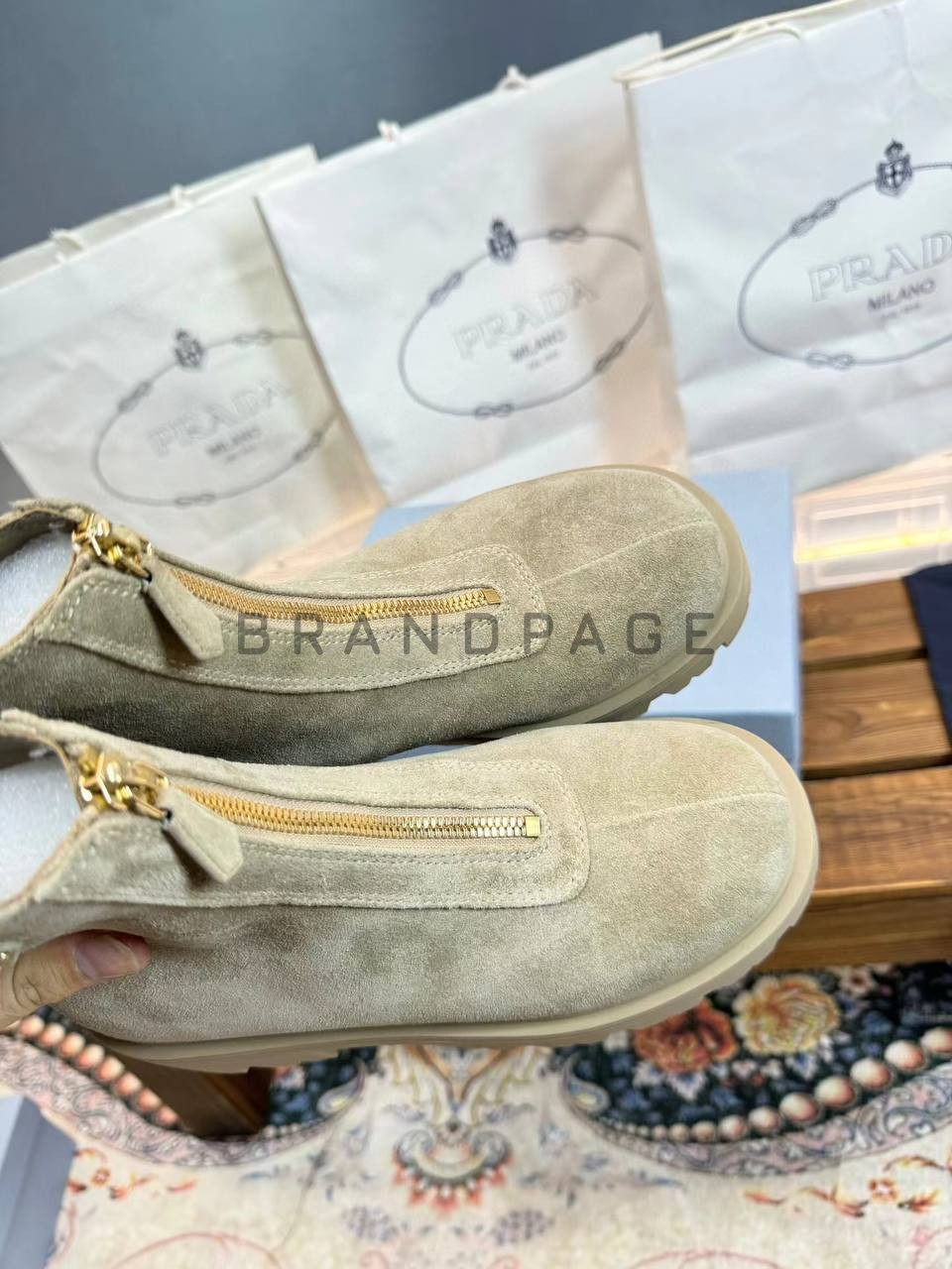 Женские ботинки кожаные Prada BPLUX12356 Женские ботинки кожаные Prada BPLUX12356