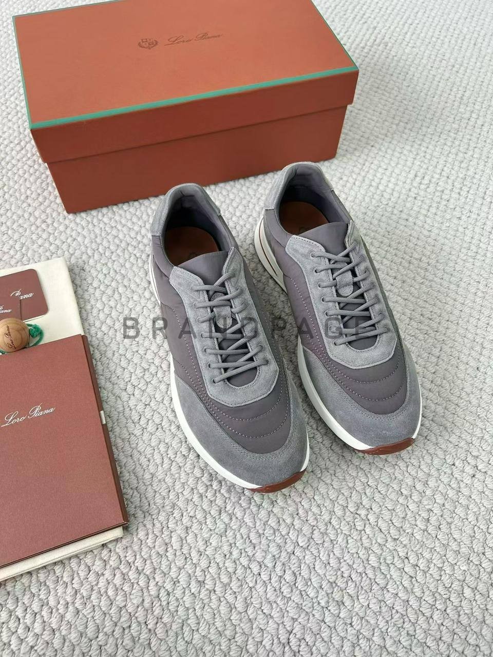 Кроссовки из замши и микрофибры Loro Piana BPLUX12666