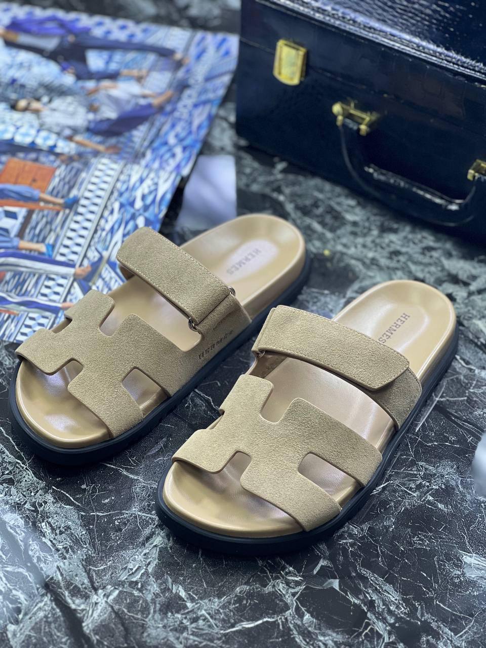 Дизайнерские шлепанцы Hermes BP-38562 Дизайнерские шлепанцы Hermes BP-38562