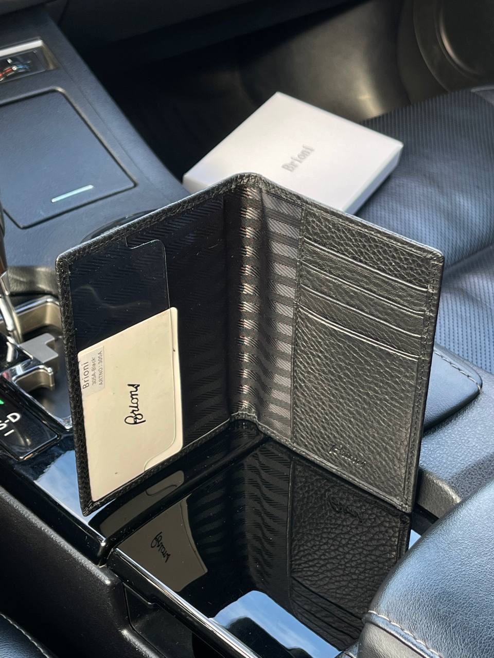 Черная обложка для паспорта с логотипом Brioni BP-21603 Черная обложка для паспорта с логотипом Brioni BP-21603