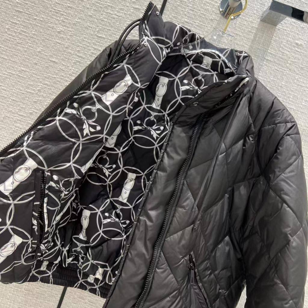 Пуховик двухсторонний премиальный Hermes BP-20638 Пуховик двухсторонний премиальный Hermes BP-20638