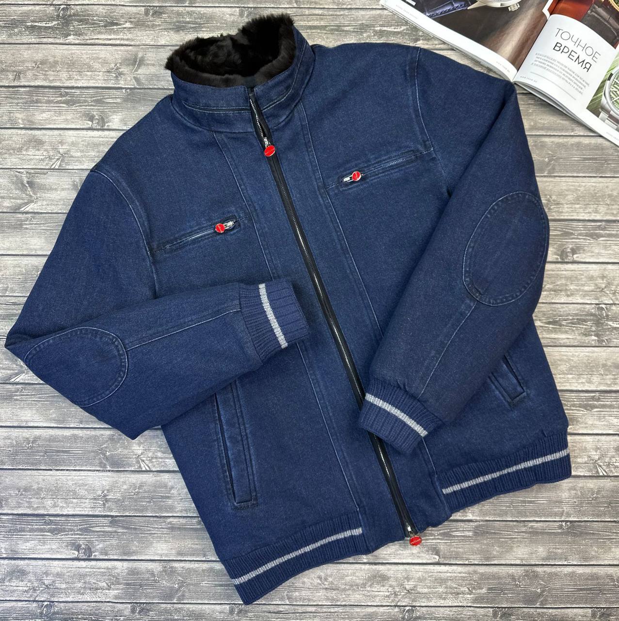 Джинсовая куртка с меховой подкладкой Kiton BP-45425 Джинсовая куртка с меховой подкладкой Kiton BP-45425