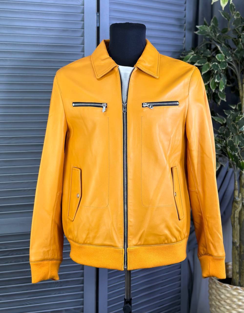 Желтая кожаная куртка Hermes BP-29861 Желтая кожаная куртка Hermes BP-29861