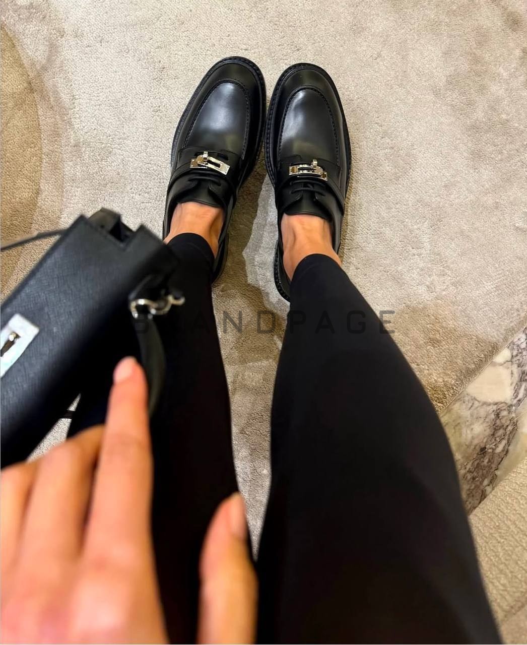 Женские лоферы из кожи Hermes BPLUX12483 Женские лоферы из кожи Hermes BPLUX12483