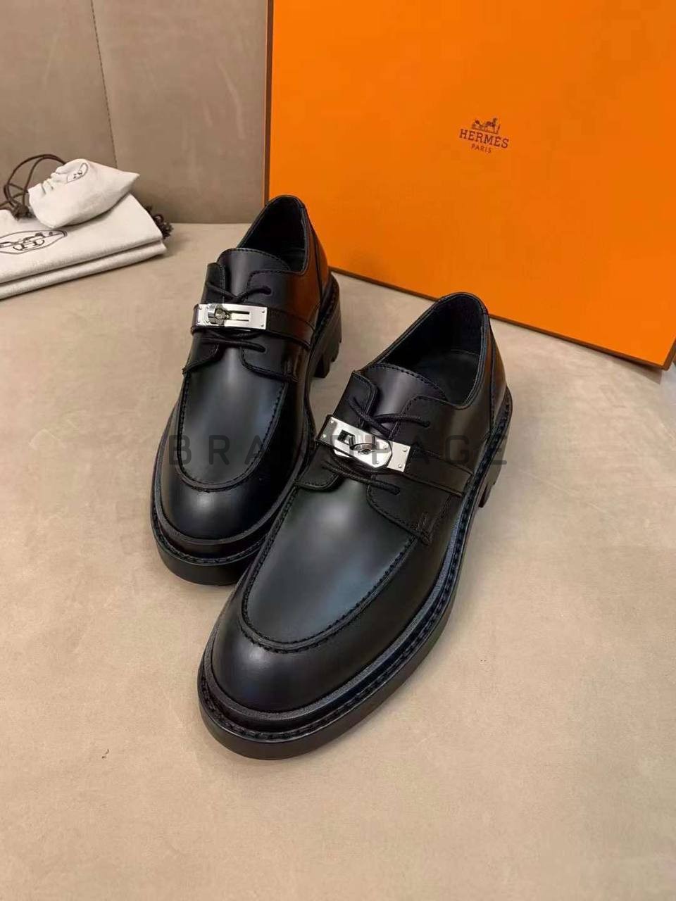 Женские лоферы из кожи Hermes BPLUX12483 Женские лоферы из кожи Hermes BPLUX12483