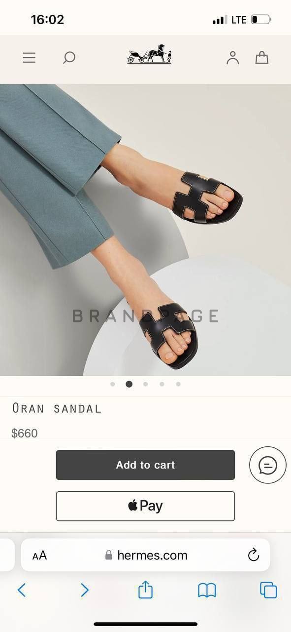 Шлёпанцы кожаные Hermes Oran BPLUX12566 Шлёпанцы кожаные Hermes Oran BPLUX12566