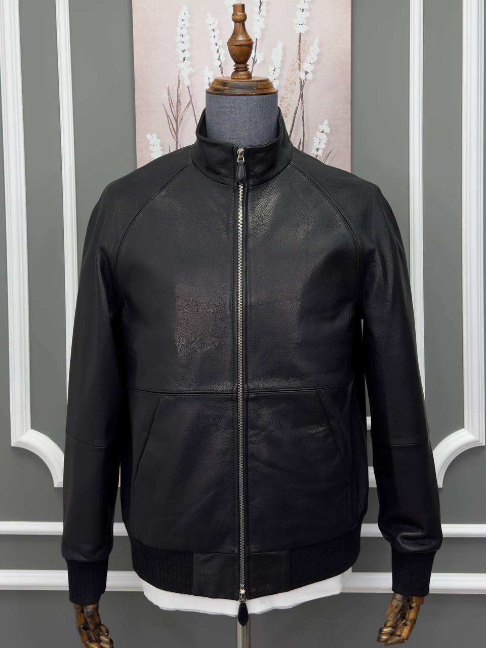 Черная кожаная куртка BERLUTI BP-49895 Черная кожаная куртка BERLUTI BP-49895