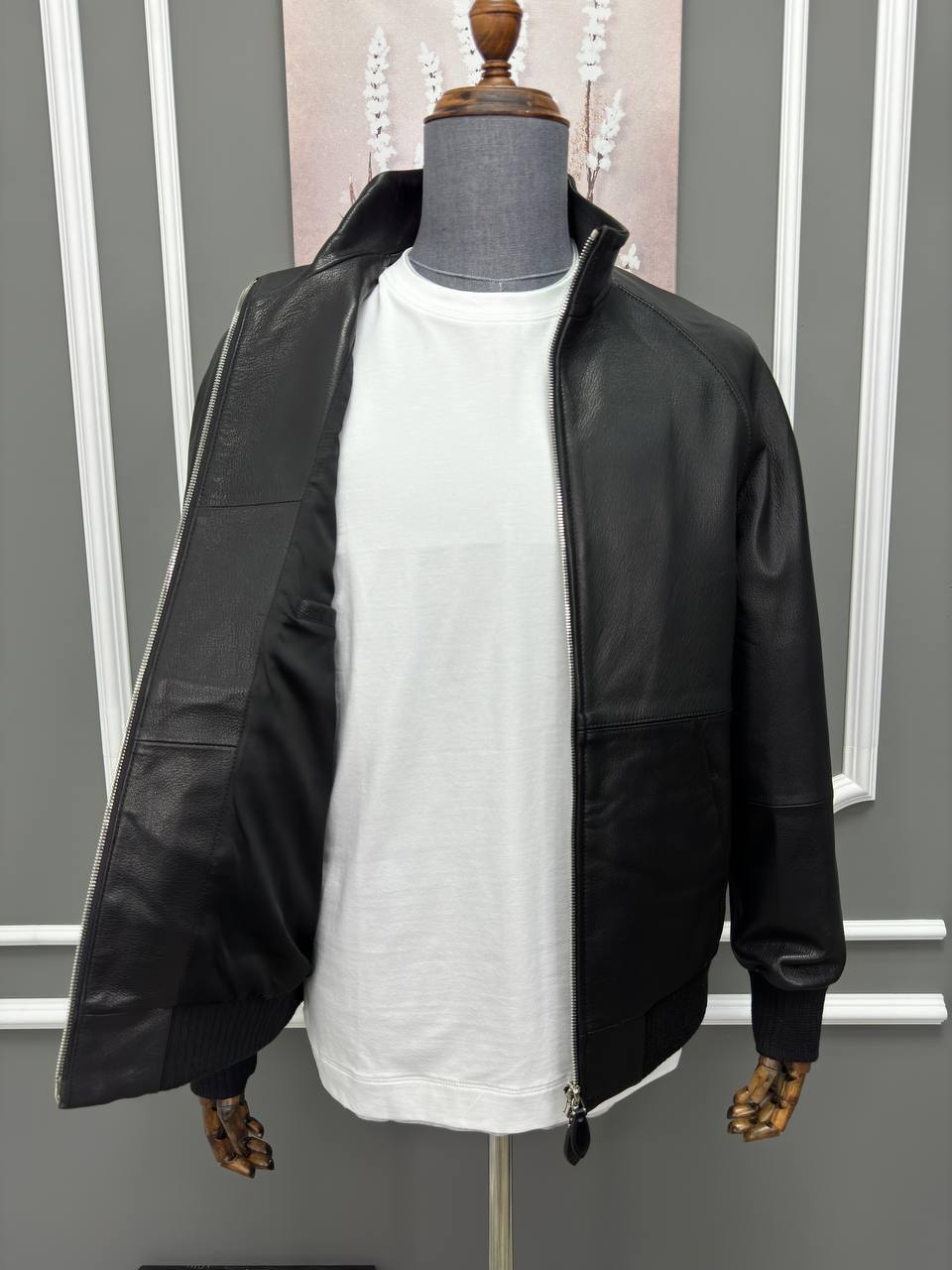 Черная кожаная куртка BERLUTI BP-49895 Черная кожаная куртка BERLUTI BP-49895