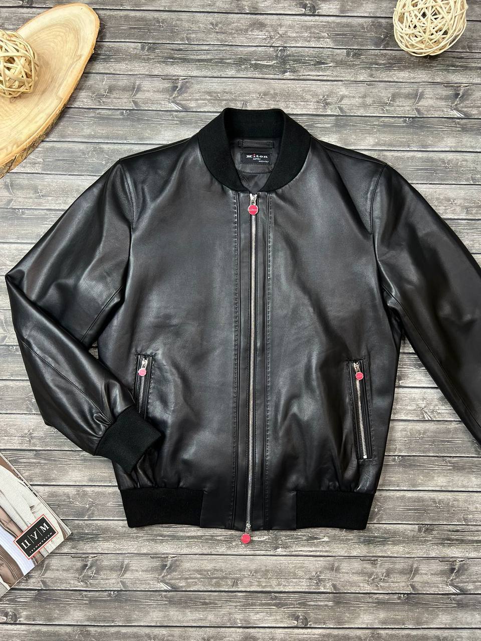 Kiton бомбер кожаный BP-30238 Kiton бомбер кожаный BP-30238