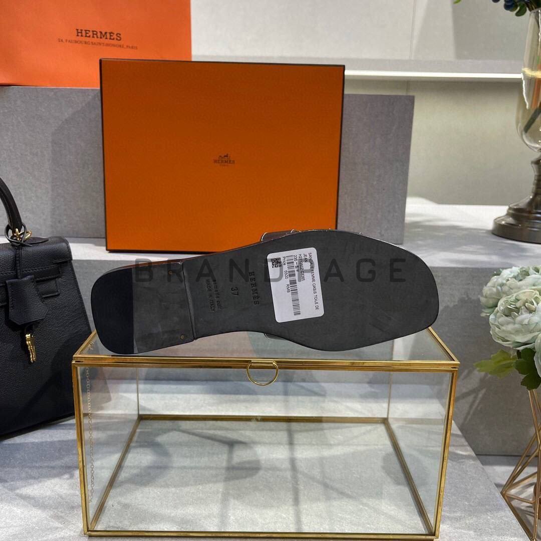 Шлёпанцы кожаные Hermes Oran BPLUX12566 Шлёпанцы кожаные Hermes Oran BPLUX12566