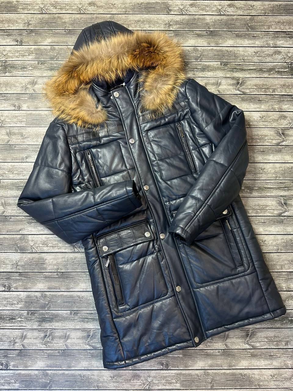 Кожаная куртка с крокодиловыми вставками Stefano Ricci BP-24170 Кожаная куртка с крокодиловыми вставками Stefano Ricci BP-24170