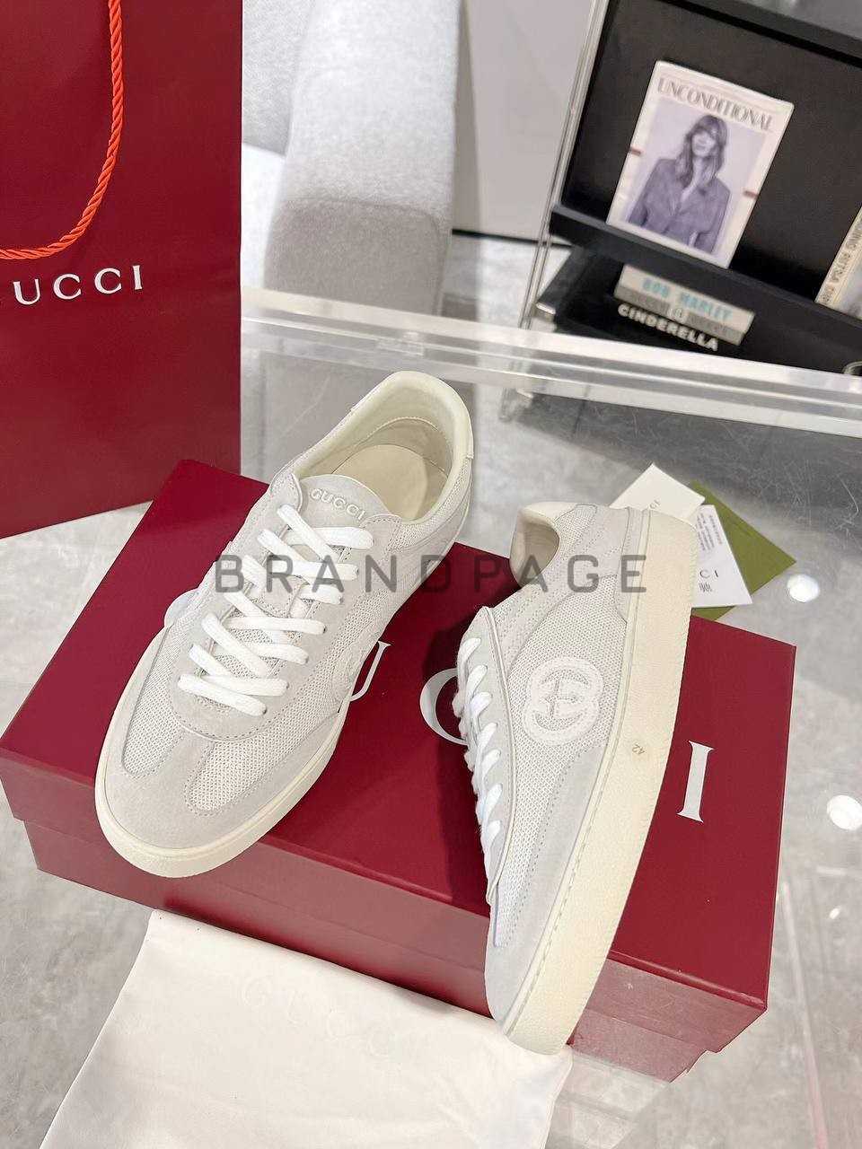 Женские кожаные кроссовки Gucci BPLUX12447 Женские кожаные кроссовки Gucci BPLUX12447